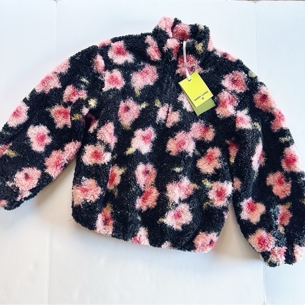 New Sandy Liang X Target Floral Half Zip Sherpa Long Sleeve Top Xxs — image 3 of 8